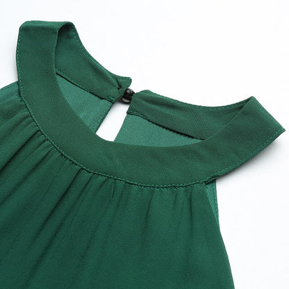 ZOGAA Halter Sleeveless Party Dresses Women Solid Pleated Chiffon Dress Asymmetric 2019 Summer dress Vestidos vintage dress