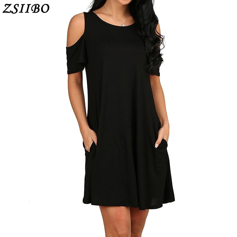 ZSIIBO Ukraine Fashion Sexy A-Line Solid Black Summer Dress Women Boho Party&beach Women Dresses Vestidos Plus Size drop ship