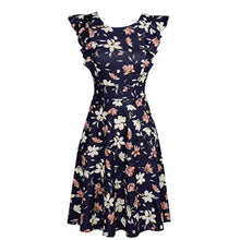 Load image into Gallery viewer, Women&#39;s Black Floral Dress Summer Party Mini Club Dress Beach Dress sukienka#G9
