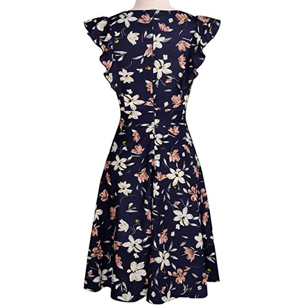 Black Casual Dress Summer Women's Summer Floral Dress and Sundress Sleeveless  Party Mini Club Dress Beach Dress sukienka#G9