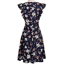 Load image into Gallery viewer, Women&#39;s Black Floral Dress Summer Party Mini Club Dress Beach Dress sukienka#G9
