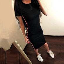 将图片加载到图库查看器，Casual Dess Women short-sleeve O-Neck Slim Pencil Tight sexy party summer dress
