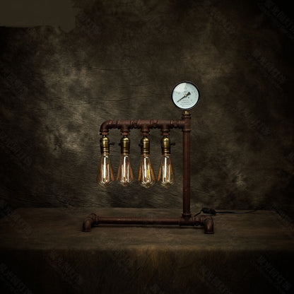 Decorative Table Lamps Balcony Bedroom Restaurant coffee bar industrial water pipe iron four adjustable light desk lamps LU8015