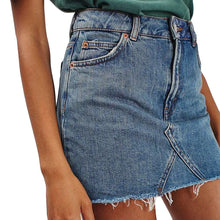 Cargar imagen en el visor de la galería, Women&#39;s Denim Skirt High Waist Casual. A Line Denim Distressed Bodycon Short Denim Skirts Faldas Mujer 8.5 L3
