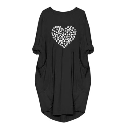 Women's Casual Day or Night Dress Heart Shai2019 S-3XL noche vestidos de verano robe femme ropa mujer heinS Long Sleeve Printed