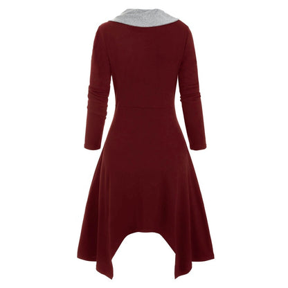 Women's Summer Casual Patchwork Long Sleeve Dress L to 5XL Z4