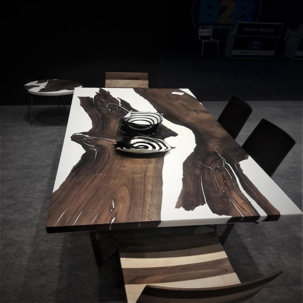 Epoxy Table Set. Mixed Materials