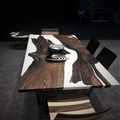 Epoxy Table Set. Mixed Materials
