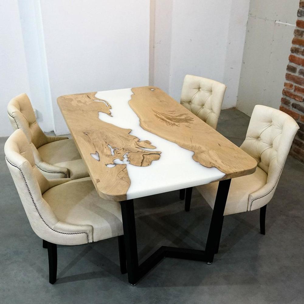 Epoxy Table Set. Mixed Materials