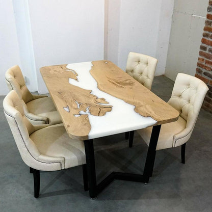 Epoxy Table Set. Mixed Materials