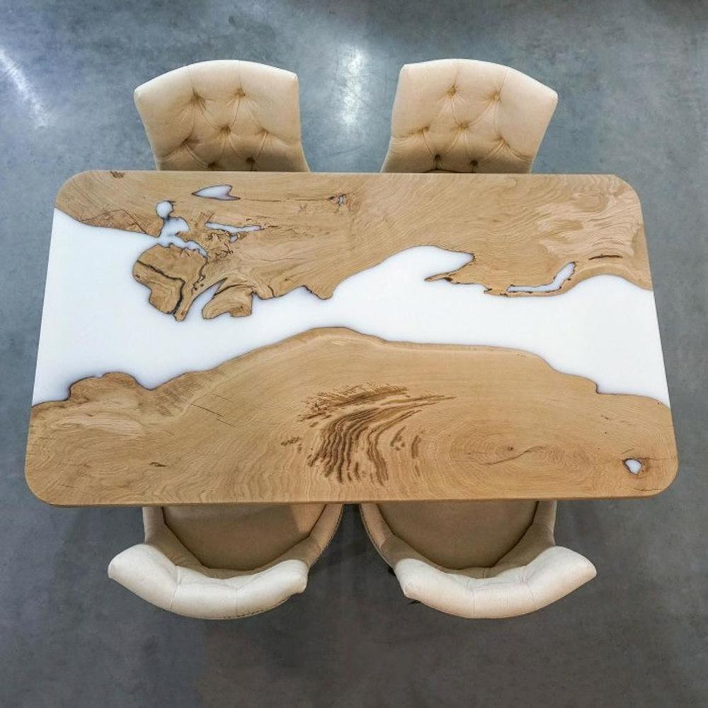 Epoxy Table Set. Mixed Materials