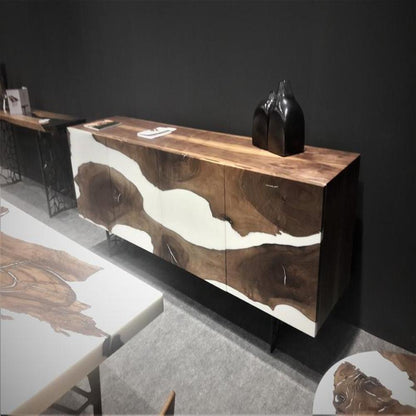 Epoxy Table Set. Mixed Materials