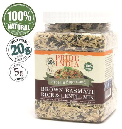Indian Brown Basmati Rice & Lentil Kitchari Mix - Protein Superfood Jar