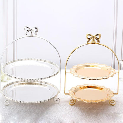 2 Layers Gold/Silver metal Cake Stand Decorative Cake Tray Storage. Candy Bar Accesorios Storage r
Rack DGP0103