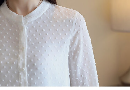 2019 Long Sleeve Women's Shirts White or Black Blouse Tops Office Work Wear Evening Formal Women 0974 60