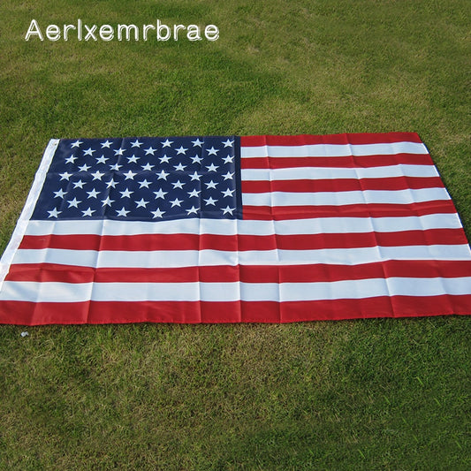 free shipping aerxemrbrae flag150x90cm us flag  High Quality Double Sided Printed Polyester American Flag Grommets USA Flag