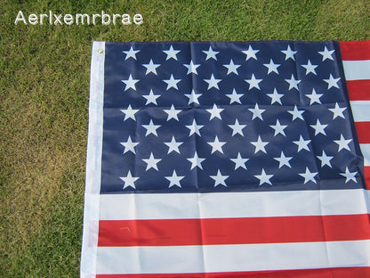 free shipping aerxemrbrae flag150x90cm us flag  High Quality Double Sided Printed Polyester American Flag Grommets USA Flag