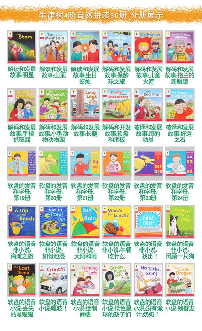 kids Oxford reading tree natural spelling complete point reading edition level 1-9 English graded picture book 204books/set