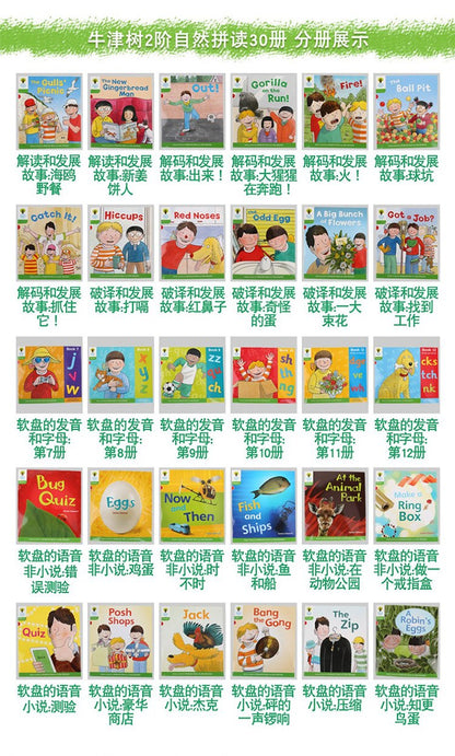 kids Oxford reading tree natural spelling complete point reading edition level 1-9 English graded picture book 204books/set