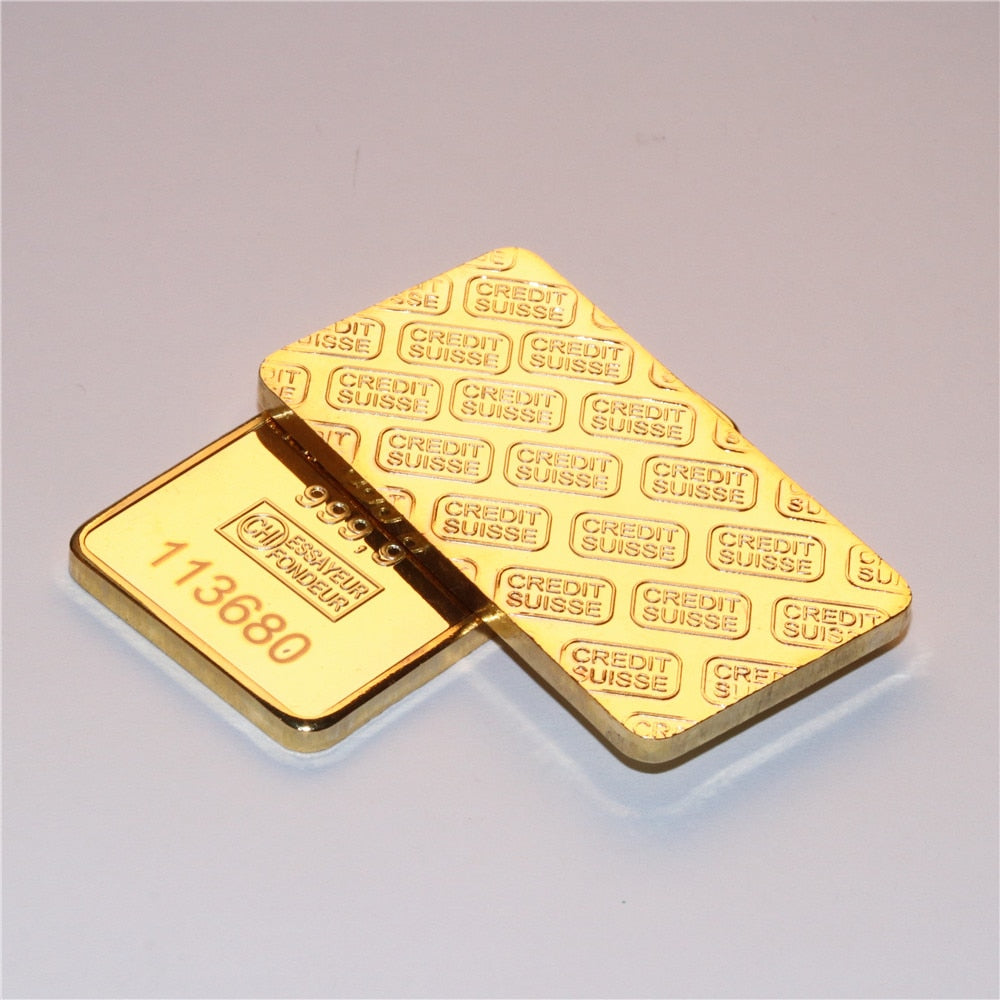 laser Numer Free! High Quality  Fine gold replica bullion .999 gold plated bar 500pcs/lot DHL Free shipping