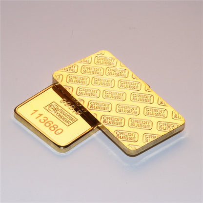 laser Numer Free! High Quality  Fine gold replica bullion .999 gold plated bar 500pcs/lot DHL Free shipping