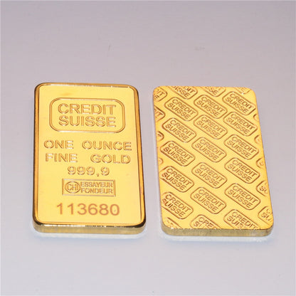 laser Numer Free! High Quality  Fine gold replica bullion .999 gold plated bar 500pcs/lot DHL Free shipping