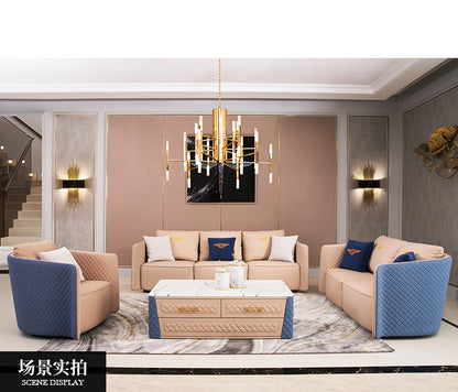 living room Sofa set диван мебель кровать muebles de sala  1+1+3 seater real genuine leather sofa cama puff asiento sala futon