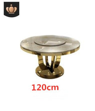 Load image into Gallery viewer, marble top round dining table and chair set for home dining room furniture
