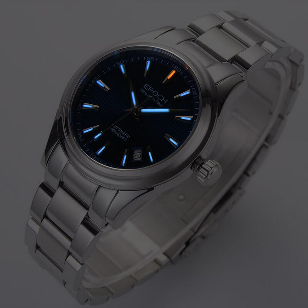 EPOCH Men's Wrist Watch, Automatic watch EPOCH Dress Tritium Luminous Man Self Wind Mechanical Wristwatch 100m Waterproof