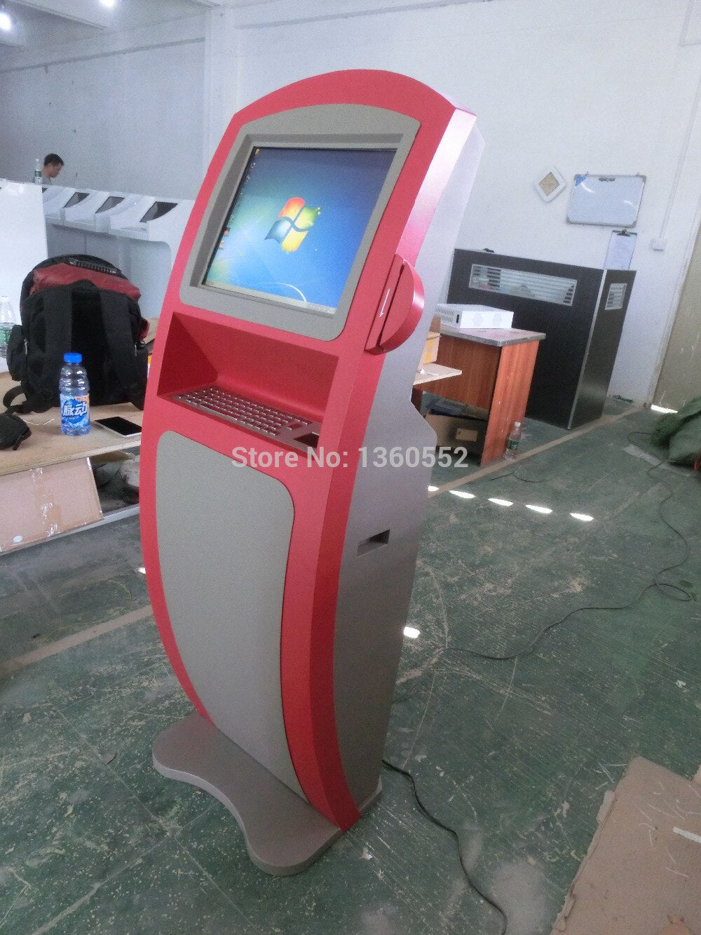 Multimedia Information Kiosk self-service touch screen kiosk PC,interactive Mall kiosk,computer touch kiosk with metal keyboard