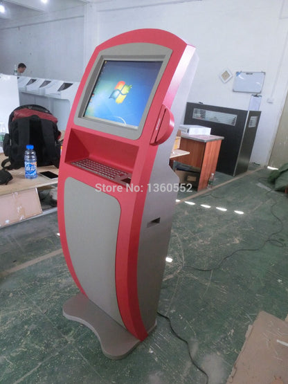 Multimedia Information Kiosk self-service touch screen kiosk PC,interactive Mall kiosk,computer touch kiosk with metal keyboard