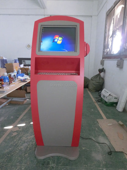 Multimedia Information Kiosk self-service touch screen kiosk PC,interactive Mall kiosk,computer touch kiosk with metal keyboard