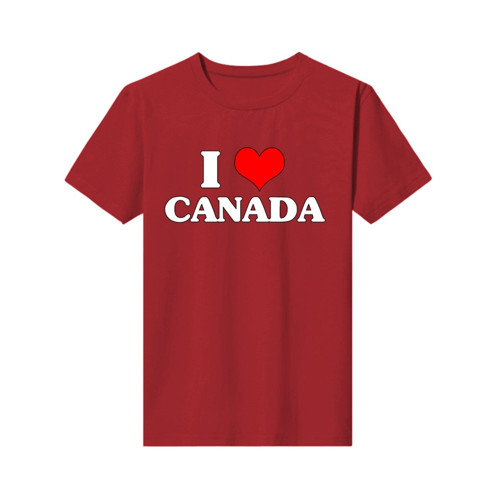 I Love Canada Men's T-shirt Loose Top