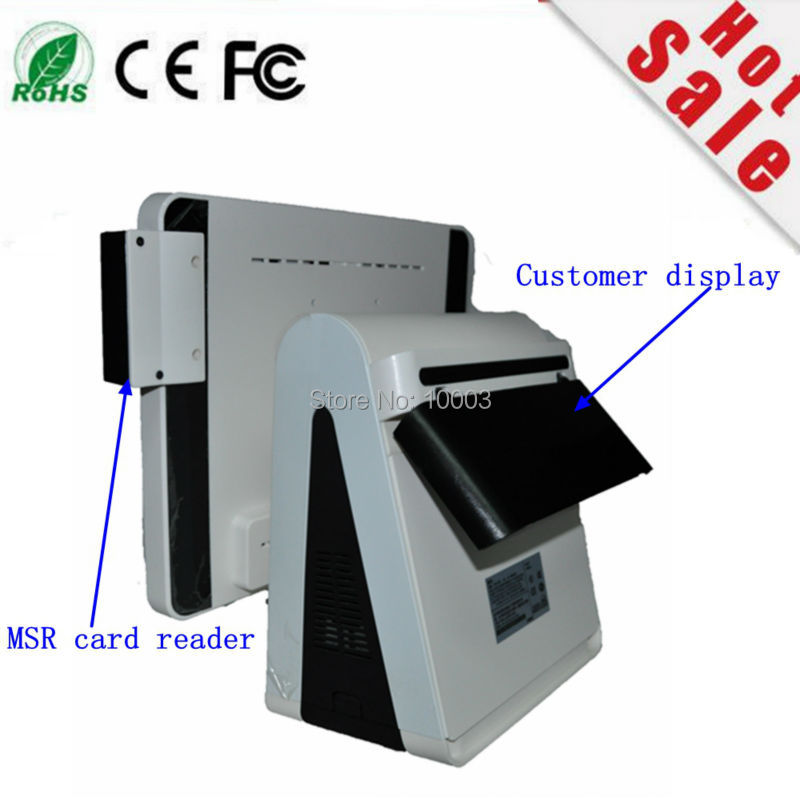 new stock I5 4310u DDR 8G Msata 128G SSD WIFI 15 inch capacitive touch Screen all in one POS Terminal With MSR card reader