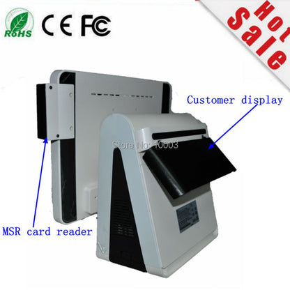 new stock I5 4310u DDR 8G Msata 128G SSD WIFI 15 inch capacitive touch Screen all in one POS Terminal With MSR card reader