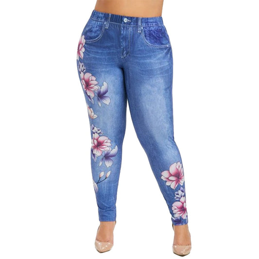 Women Floral Print Long Tights