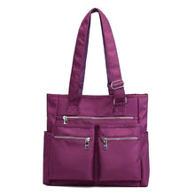 将图片加载到图库查看器，Waterproof bolsas Black Women Handbag Casual Large Shoulder Bag Nylon Tote Famous Brand Purple Handbags Mummy Diaper Bags  lxfzq
