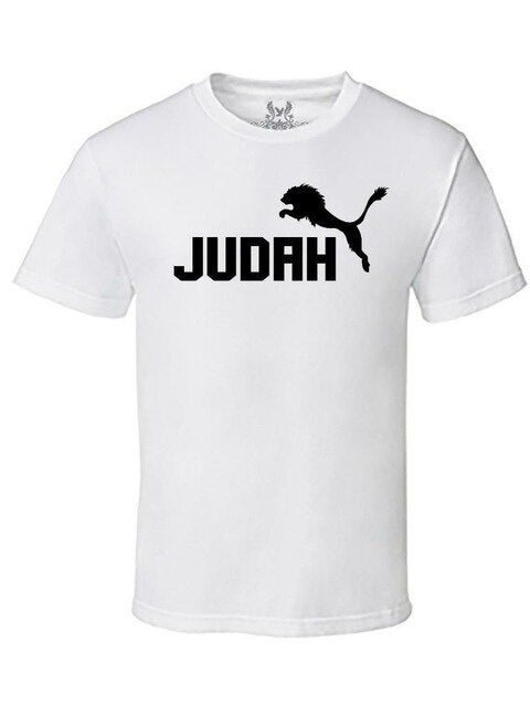 Men's Lion of Judah Christian Jesus God Bible Love Cross Cotton Fashion New Top Tees Novelty O-Neck Tops T Shirts