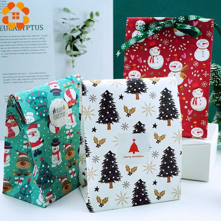 Snowflakes Candy Gift Bags Snowman Merry Christmas