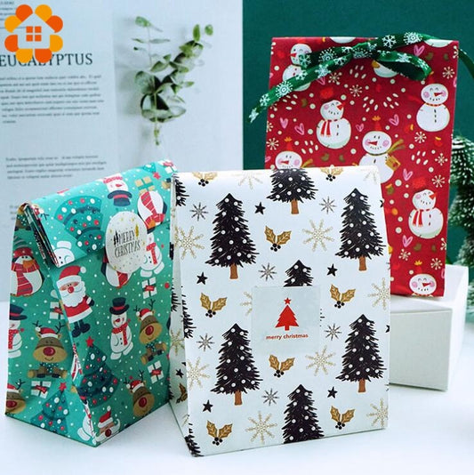Snowflakes Candy Gift Bags Snowman Merry Christmas