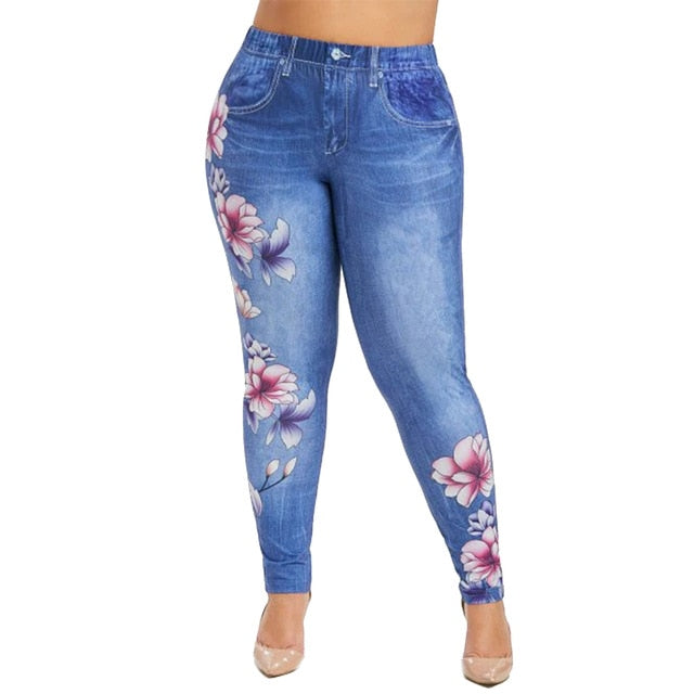 Women Floral Print Long Tights