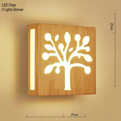 Artpad Scandinavian Nordic Wall Wood Light Glass Lampshade Corridor Balcony Bedside LED Side Wall Lamps Interior for Home Decor