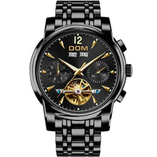 将图片加载到图库查看器，DOM Mechanical Watch Men Wrist Automatic Retro Watches Men Waterproof Black Full-Steel Watch Clock Montre Homme M-75BK-1MW
