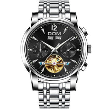 将图片加载到图库查看器，DOM Mechanical Watch Men Wrist Automatic Retro Watches Men Waterproof Black Full-Steel Watch Clock Montre Homme M-75BK-1MW
