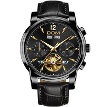 将图片加载到图库查看器，DOM Mechanical Watch Men Wrist Automatic Retro Watches Men Waterproof Black Full-Steel Watch Clock Montre Homme M-75BK-1MW
