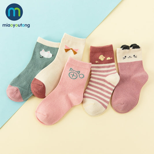5 pair Jacquard Cat Unicorn Rabbit Socks