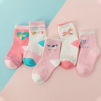 5 pair Jacquard Cat Unicorn Rabbit Socks