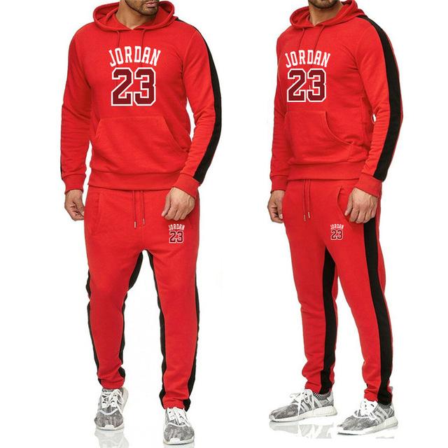 Men's Jordan 23 Tracksuit Casual Sportsuit Men Hoodies/Sweatshirts Sportswear JORDAN 23 Coat+Pant Tracksuit Men Set Brand Clothing