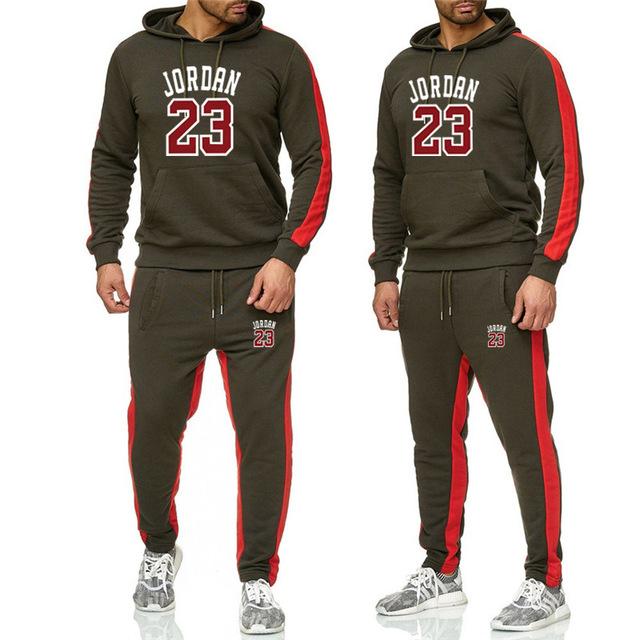 Men's Jordan 23 Tracksuit Casual Sportsuit Men Hoodies/Sweatshirts Sportswear JORDAN 23 Coat+Pant Tracksuit Men Set Brand Clothing