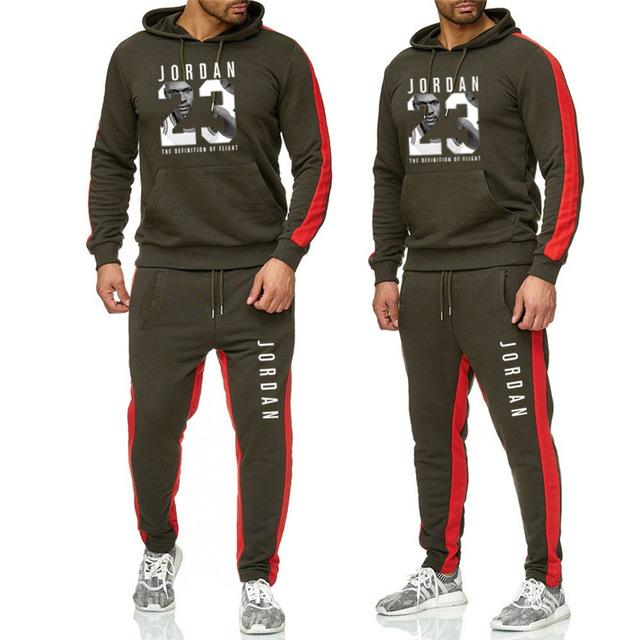 Men's Jordan 23 Tracksuit Casual Sportsuit Men Hoodies/Sweatshirts Sportswear JORDAN 23 Coat+Pant Tracksuit Men Set Brand Clothing